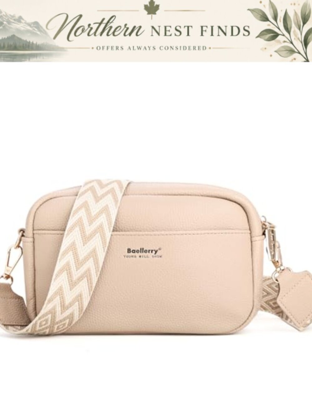 Vegan Leather Small Crossbody Bag Boho Cell Phone Purse Wide Strap